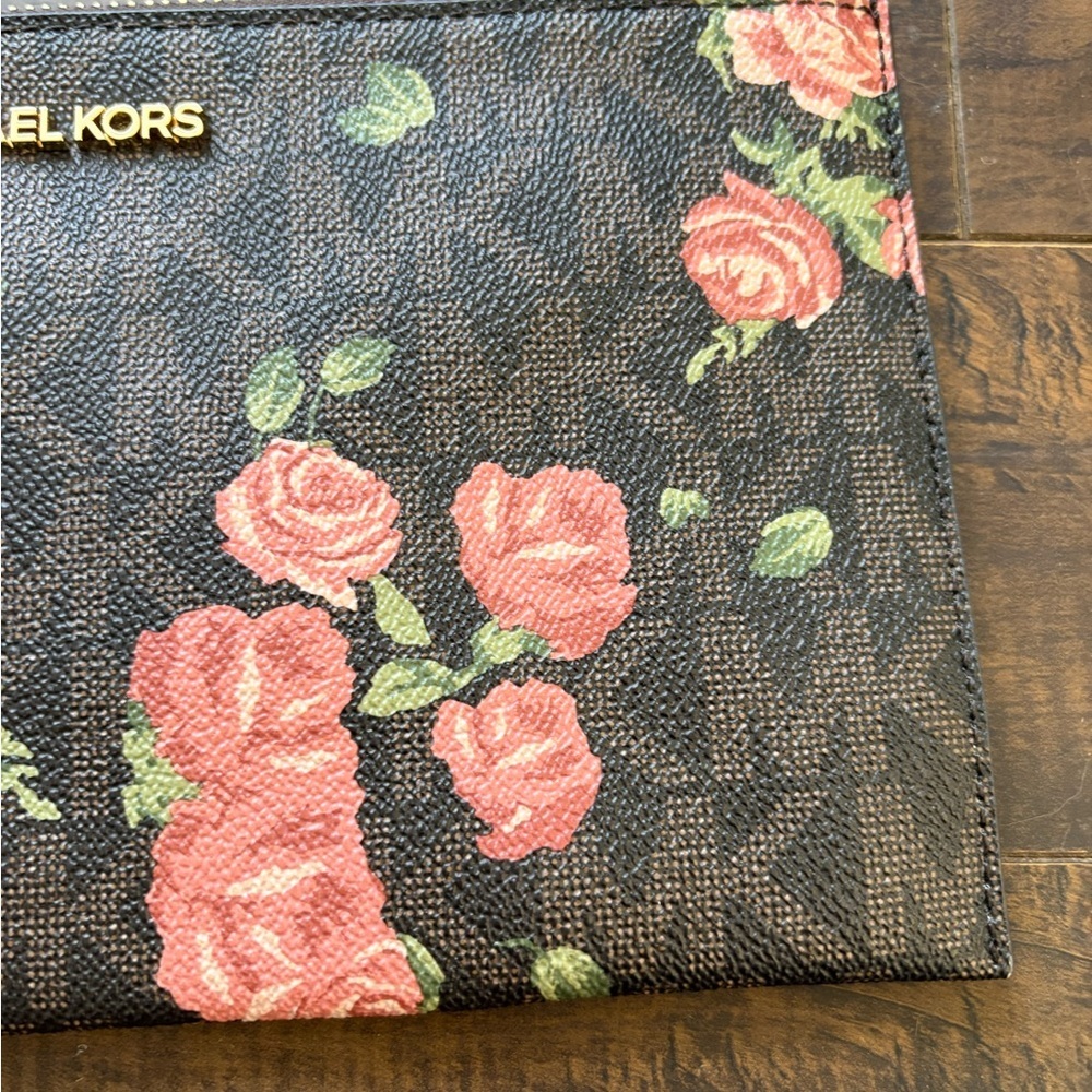 Michael Kors Floral Leather Wristlet Clutch - Picture 5 of 10